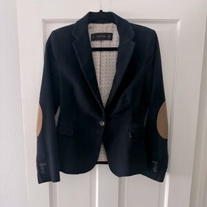Zara navy velvet fitted riding blazer. Flattering fit.